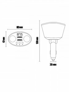 FM-модулятор трансмиттер автомобильный + разветвитель с Bluetooth TDS TS-CAF25